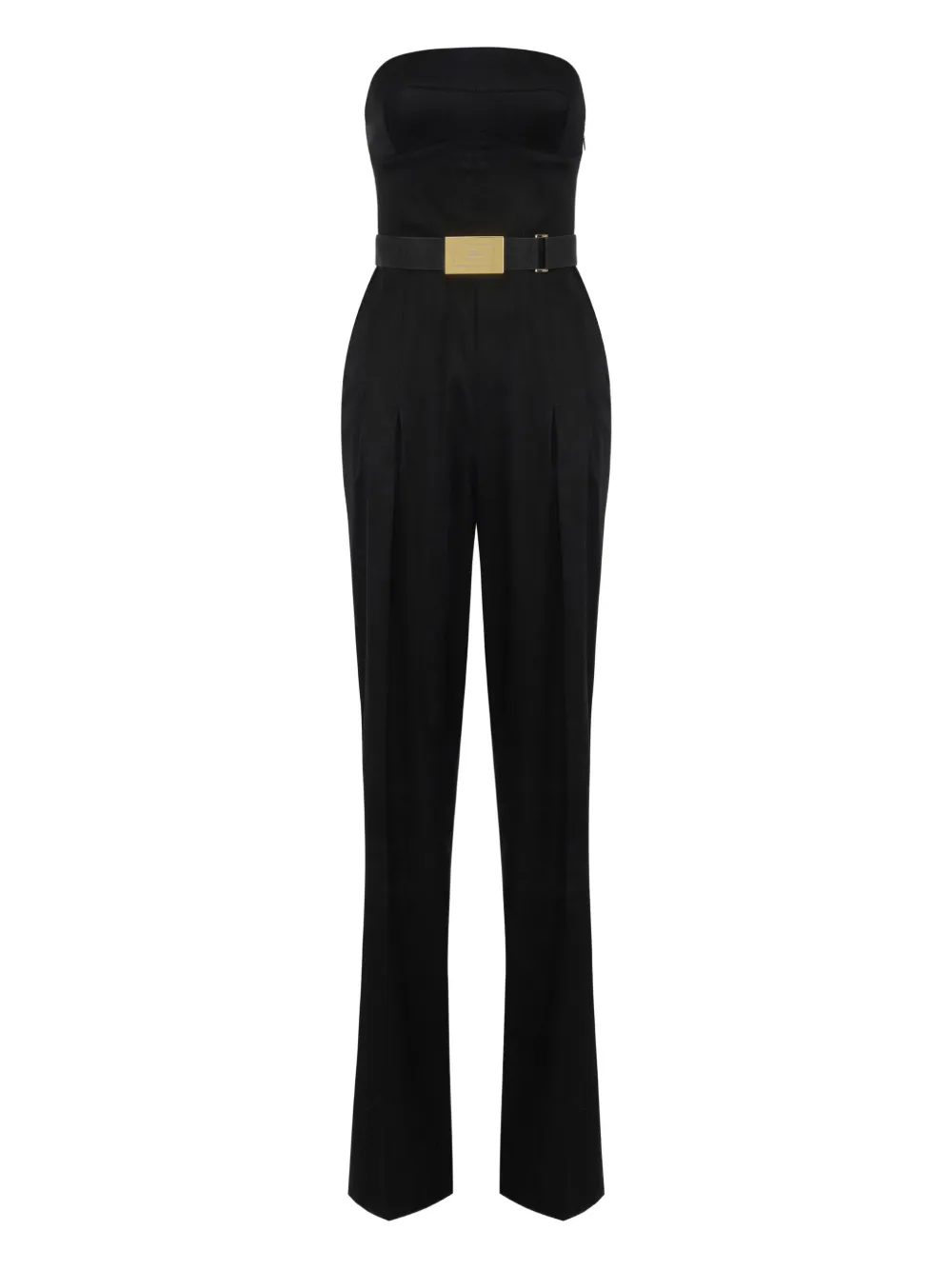 Elisabetta Franchi lace-up belted jumpsuit Zwart