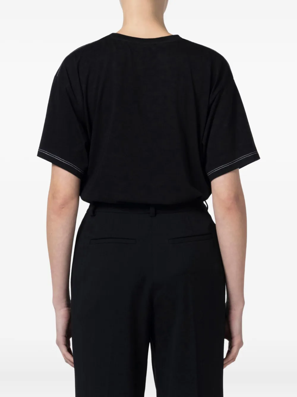 Elisabetta Franchi text-print T-shirt Zwart