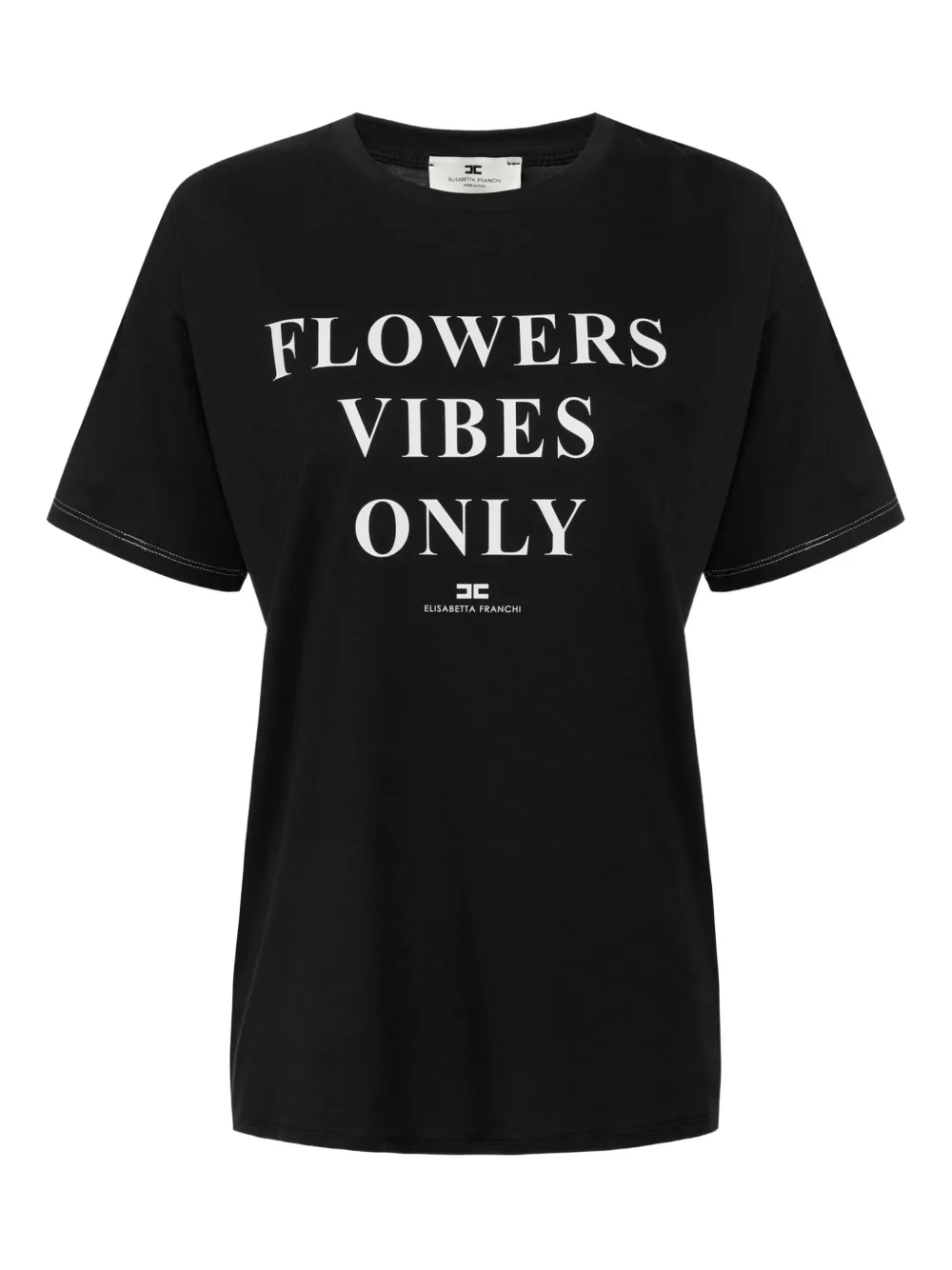 Elisabetta Franchi text-print T-shirt Zwart