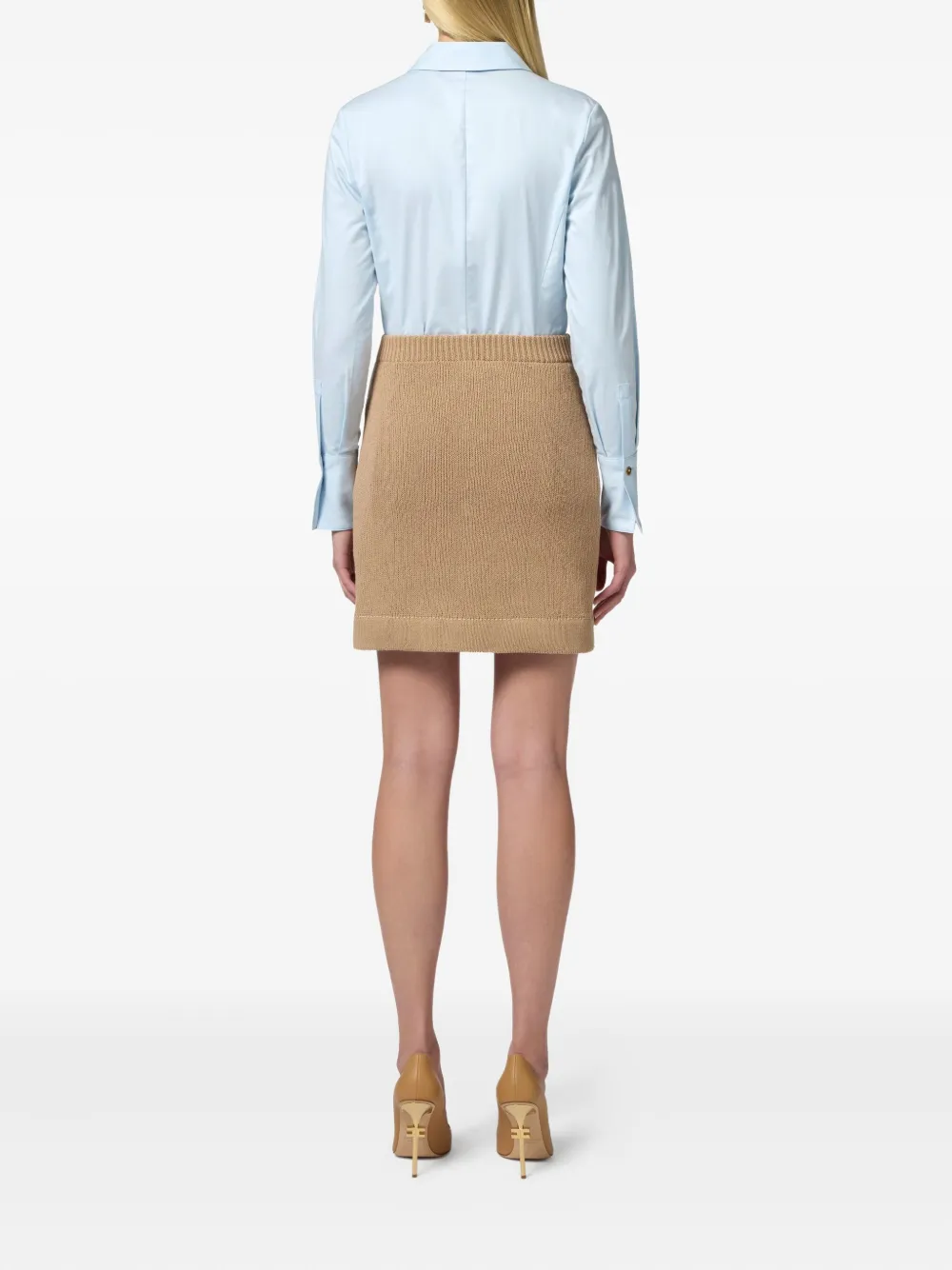 Elisabetta Franchi decorative-button mini skirt Beige