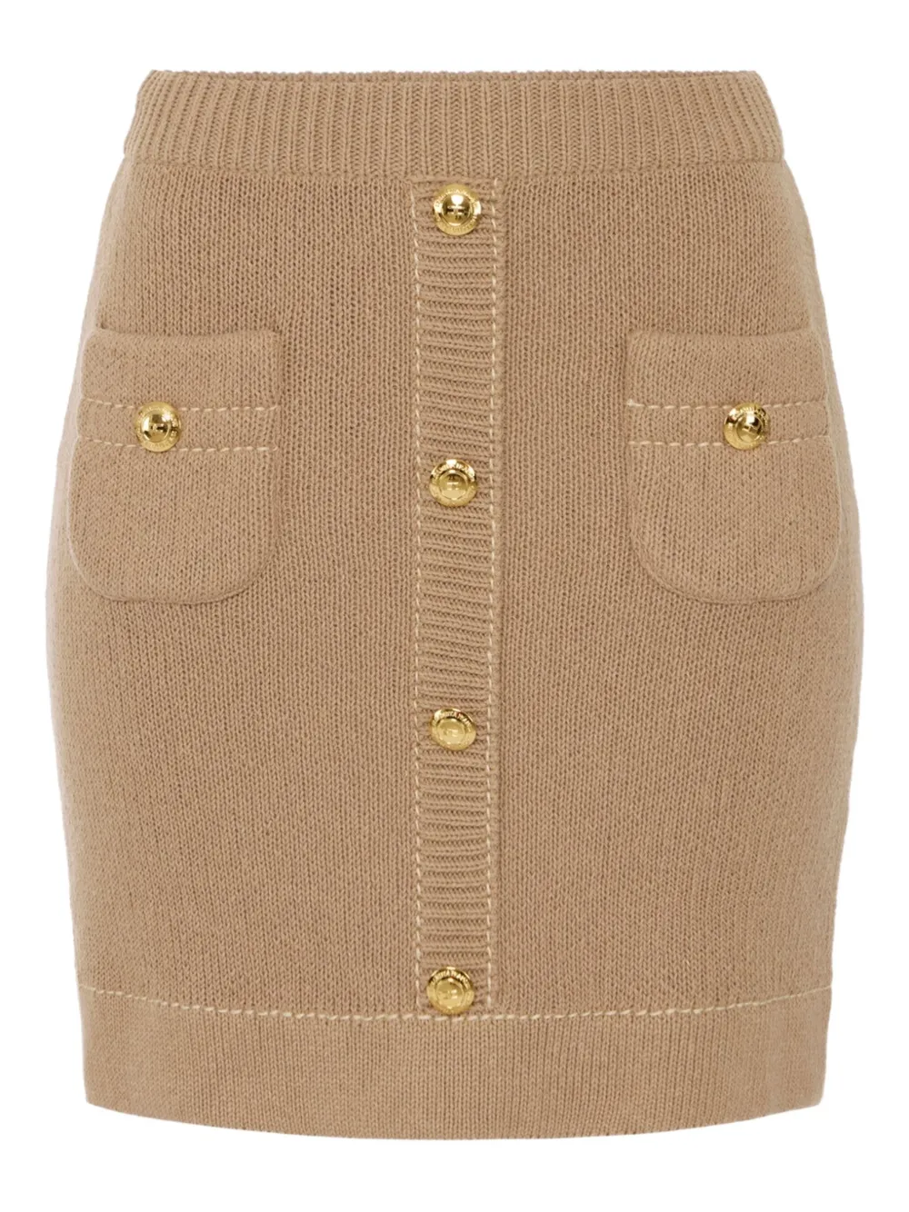 Elisabetta Franchi decorative-button mini skirt Beige