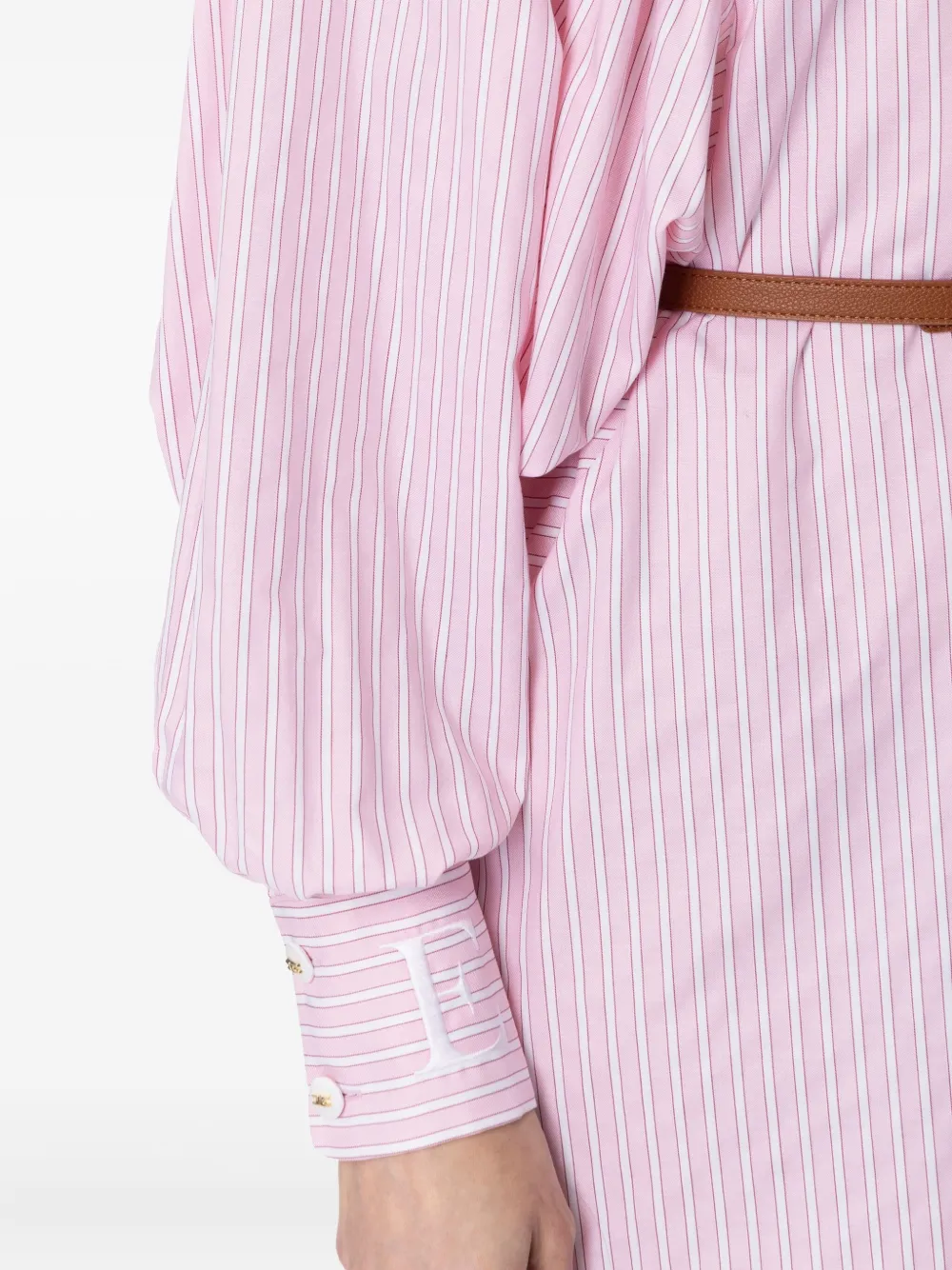 Elisabetta Franchi Gestreepte mini-jurk met lange mouwen Roze