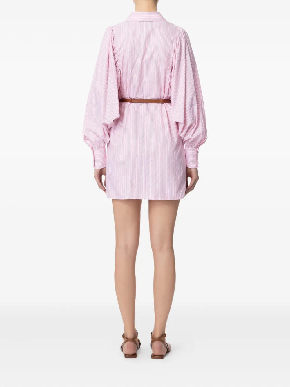 Elisabetta Franchi Gestreepte mini-jurk met lange mouwen Roze