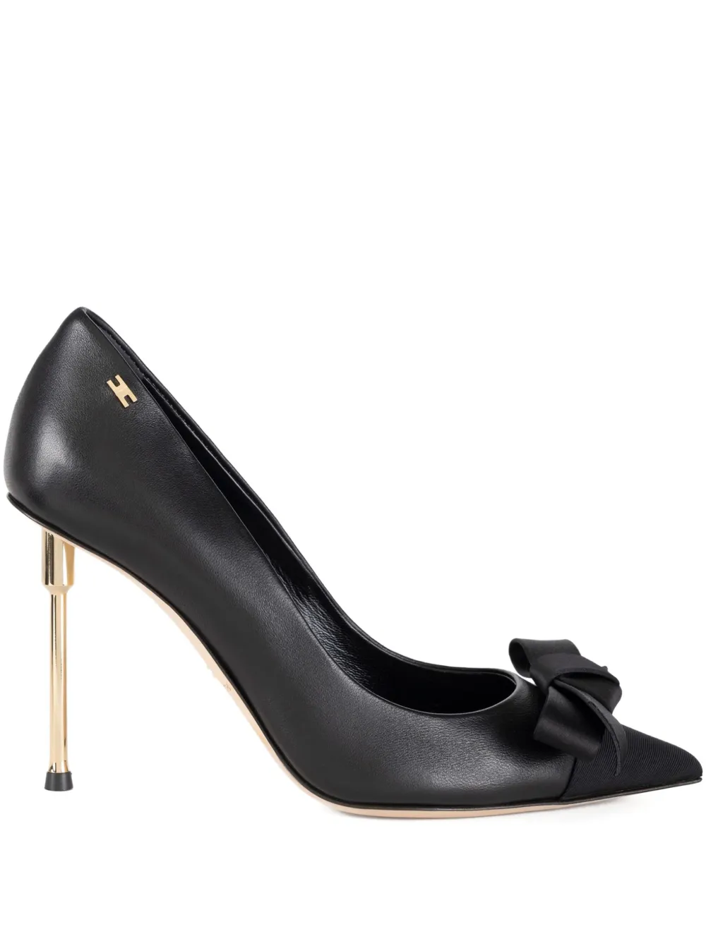 Elisabetta Franchi bow-details leather pumps Zwart