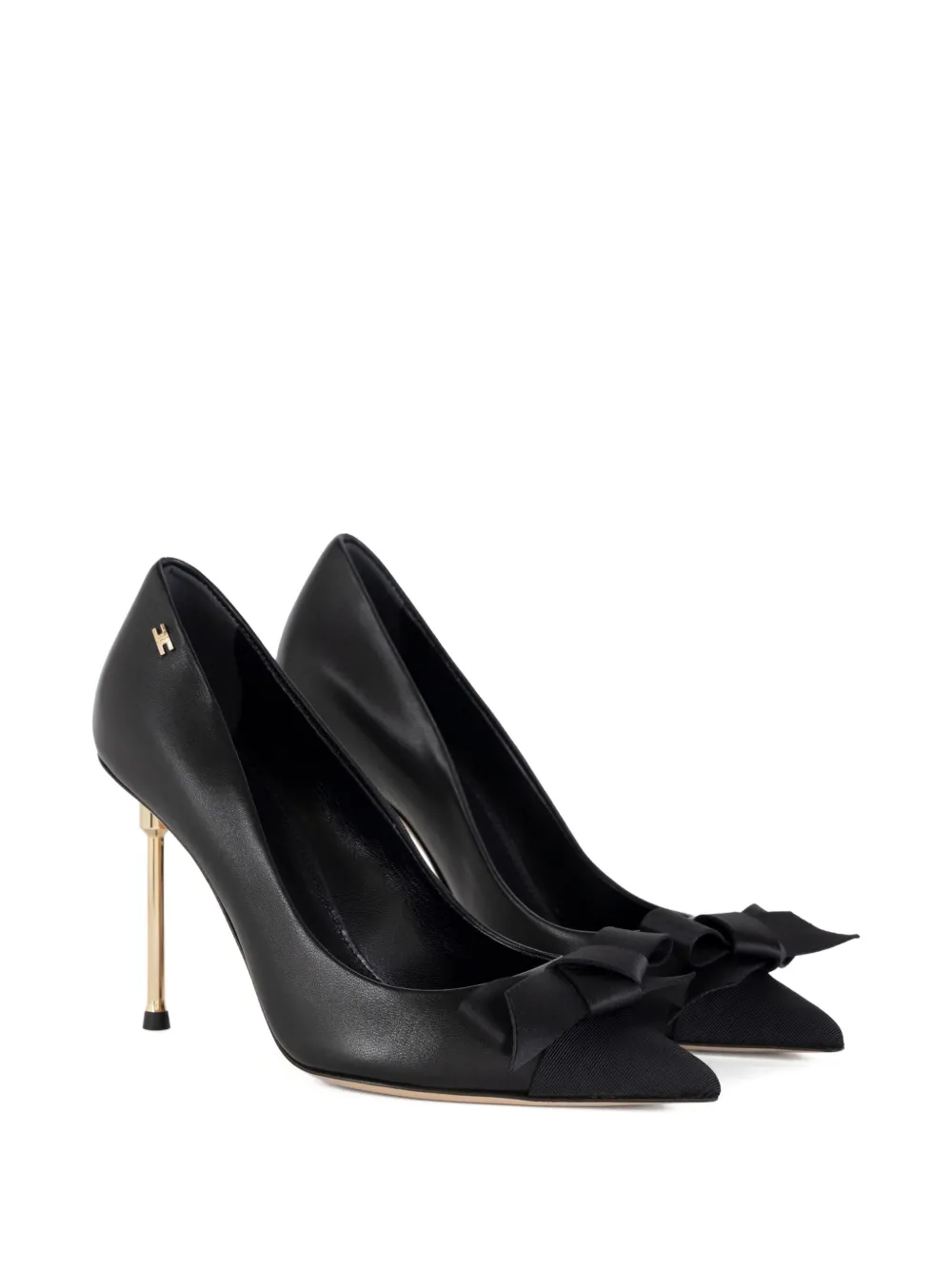 Elisabetta Franchi bow-details leather pumps Zwart