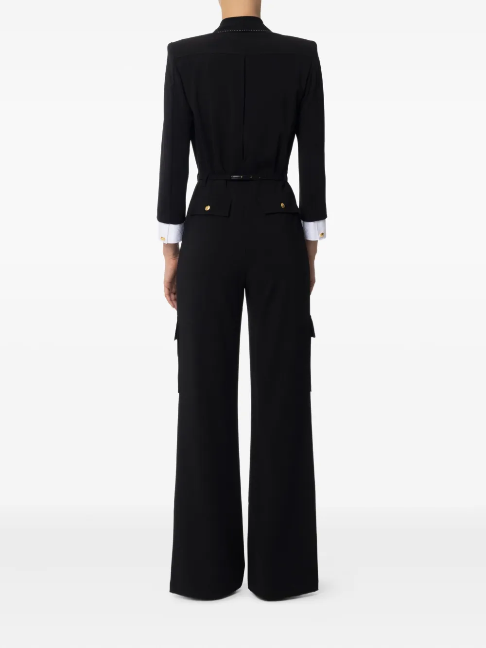 Elisabetta Franchi Cargo jumpsuit met stiksel Zwart