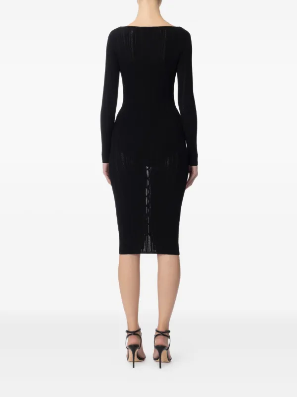 Elisabetta Franchi リブニット ドレス | ブラック | FARFETCH JP