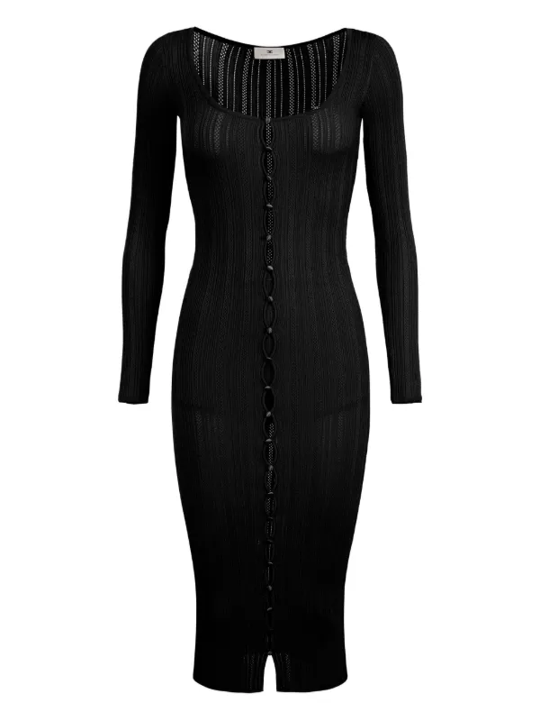 Elisabetta Franchi リブニット ドレス | ブラック | FARFETCH JP