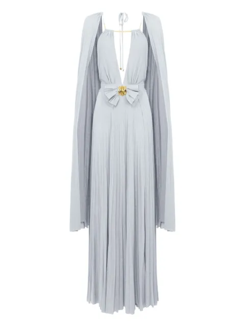 Elisabetta Franchi pleated cape maxi dress