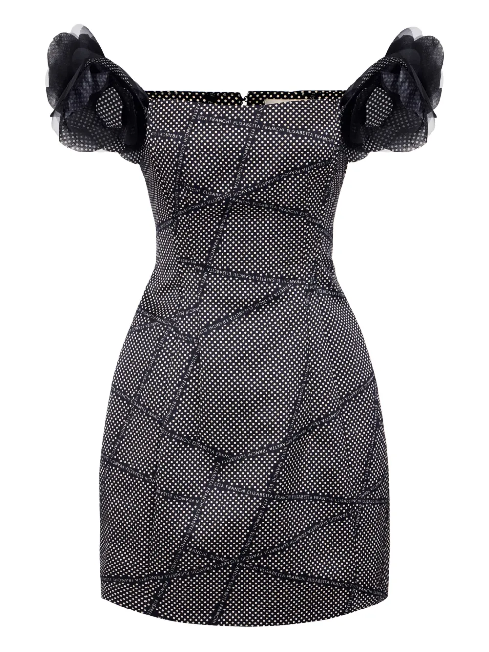 Elisabetta Franchi polka-dot mini cocktail dress Zwart