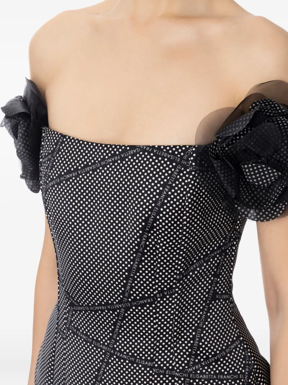 Elisabetta Franchi Mini-cocktailjurk met stippen Zwart