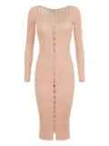 Elisabetta Franchi ribbed knit button-front dress - Neutrals
