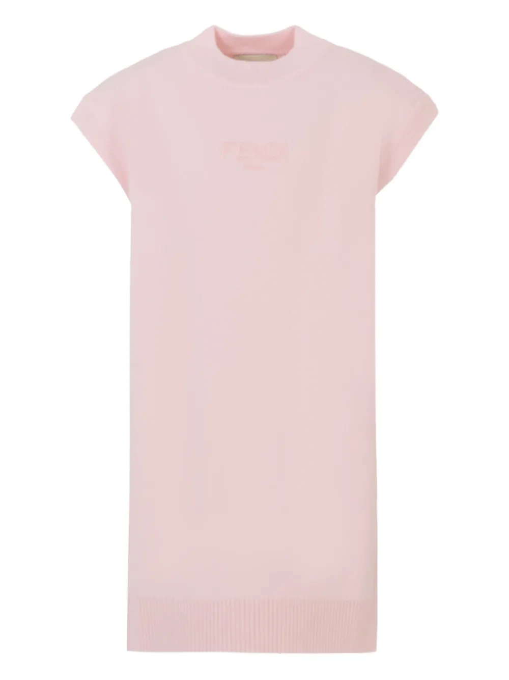 Fendi Kids logo-embroidered sleeveless dress Roze