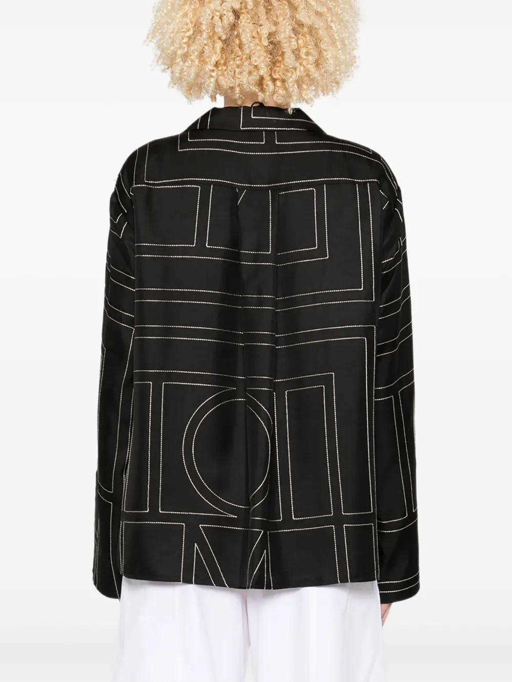TOTEME Blouse met monogramprint Zwart