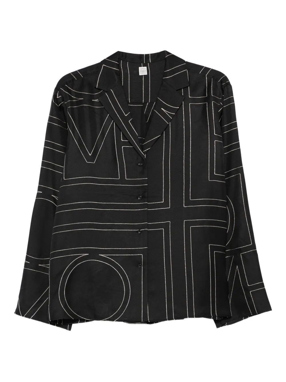 TOTEME Blouse met monogramprint Zwart