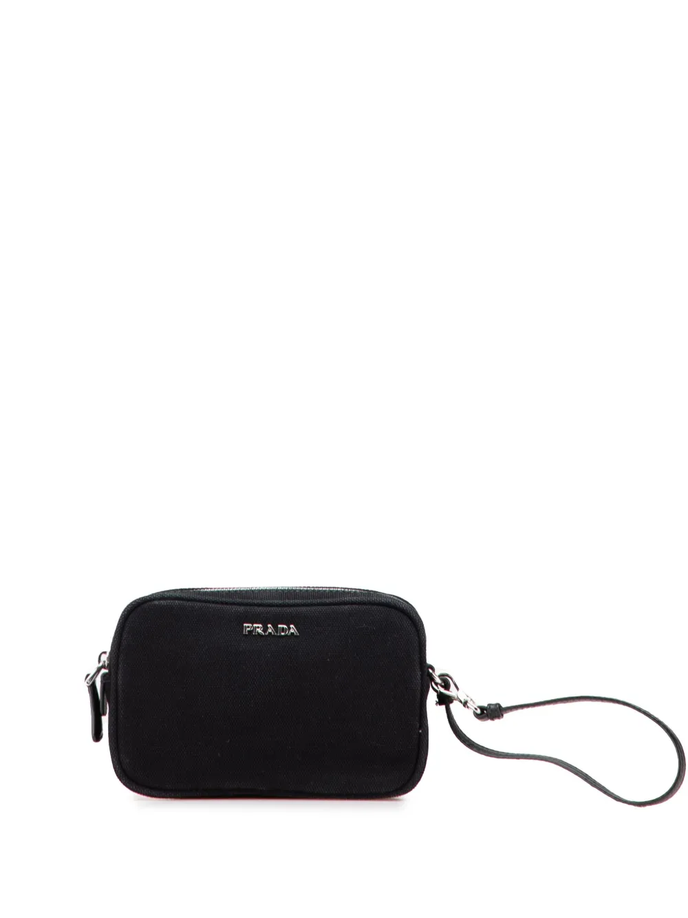 Pre-owned Prada 2000-2025 Canvas Canapa Pouch In Black