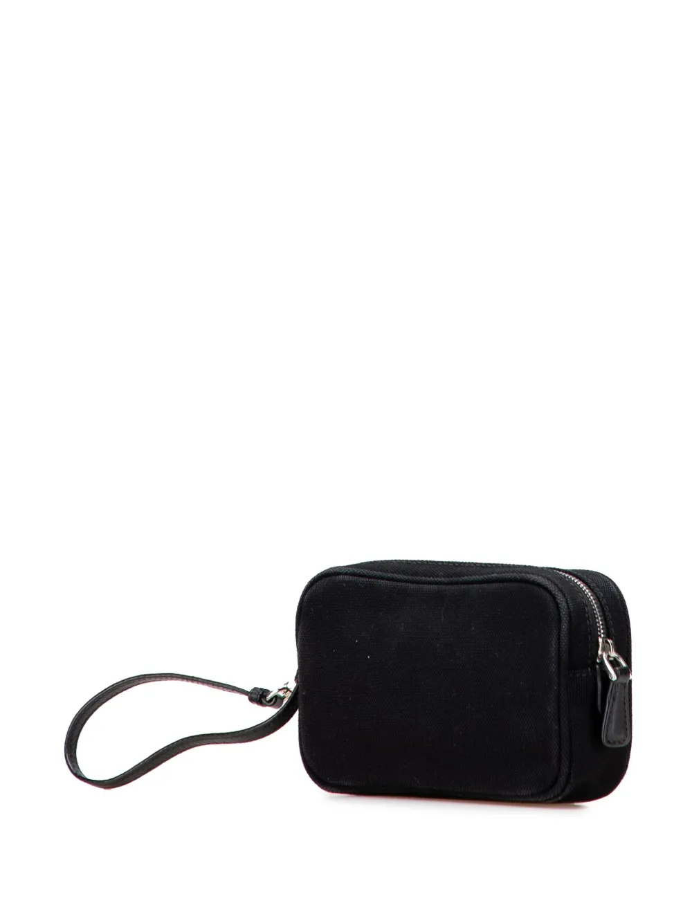 Pre-owned Prada 2000-2025 Canvas Canapa Pouch In Black