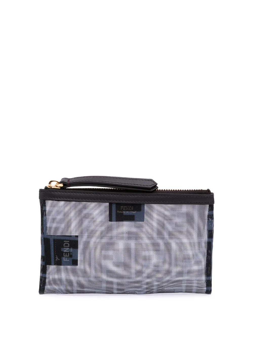 Fendi Pre-Owned 2010-2025 FF Mesh pouch - グレー Fendi Pre-Owned 2010-2025 FF Mesh pouch - グレー