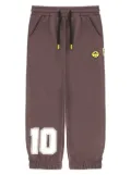 Barrow kids number-embellished drawstring track pants - Brown