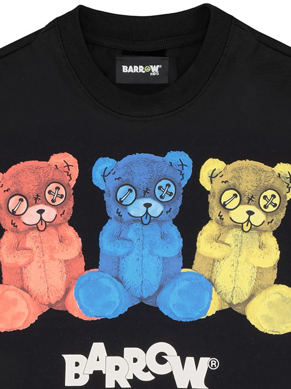 Barrow kids T-shirt met teddybeerprint Zwart