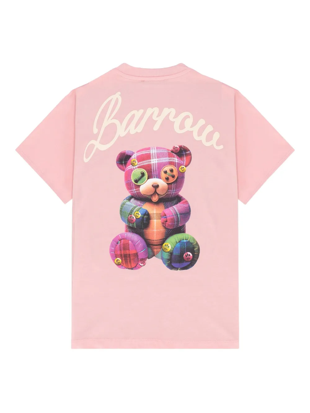 Barrow Button-embellished Teddy-print T-shirt In Pink
