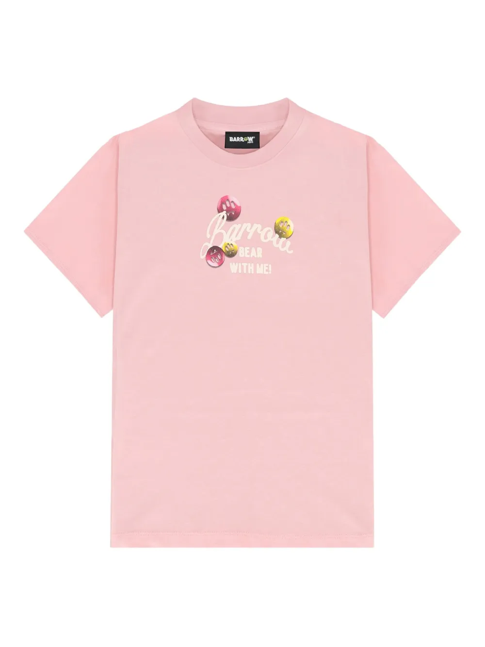 Barrow Button-embellished Teddy-print T-shirt In Pink