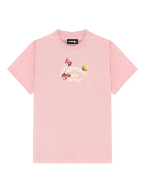 Barrow kids button-embellished teddy-print t-shirt