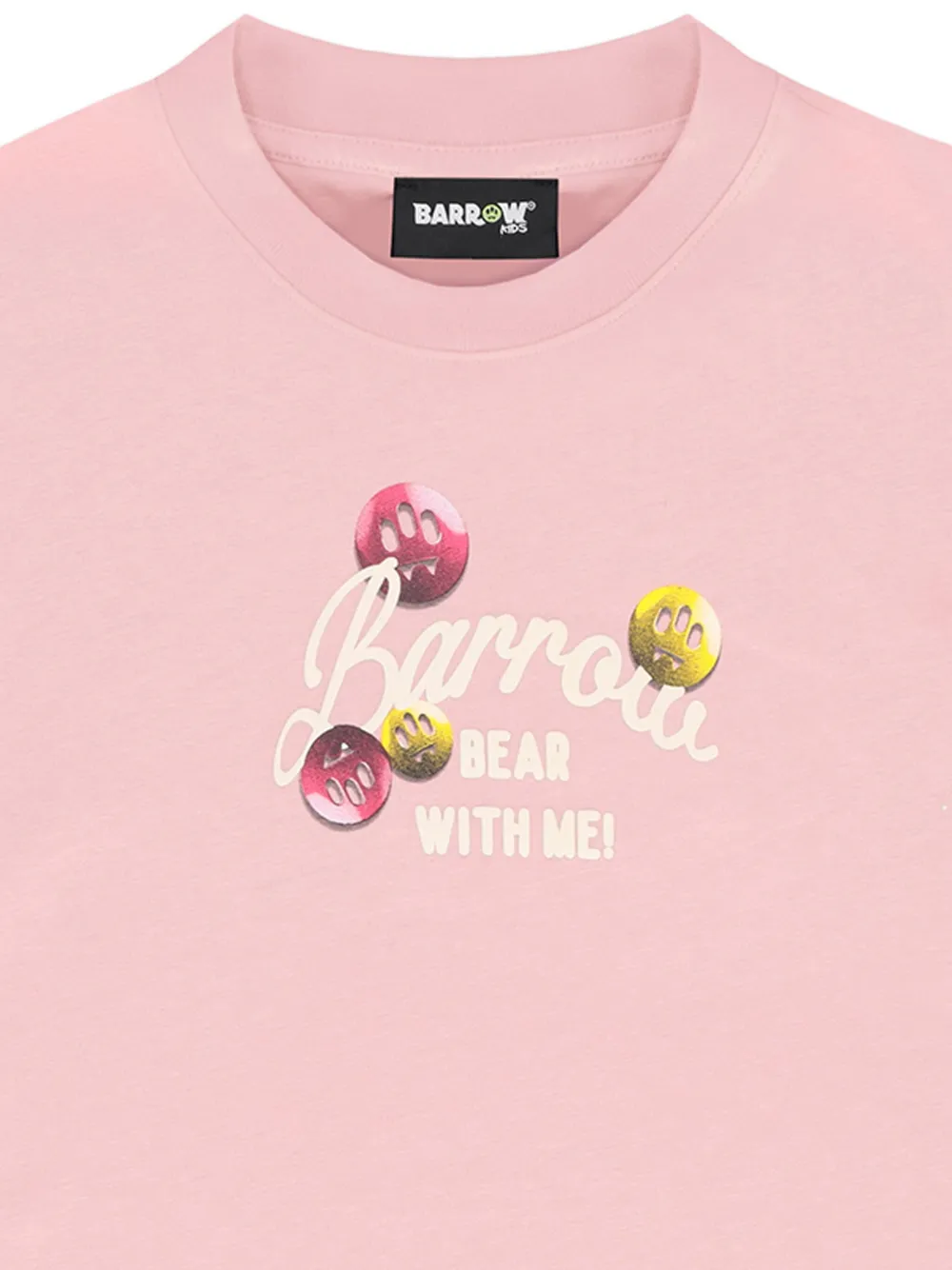 Barrow Button-embellished Teddy-print T-shirt In Pink
