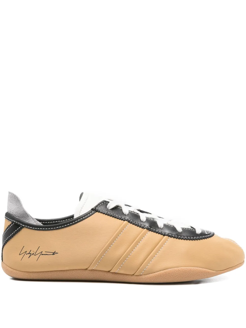 Y-3 striped lace-up sneakers Neutrals