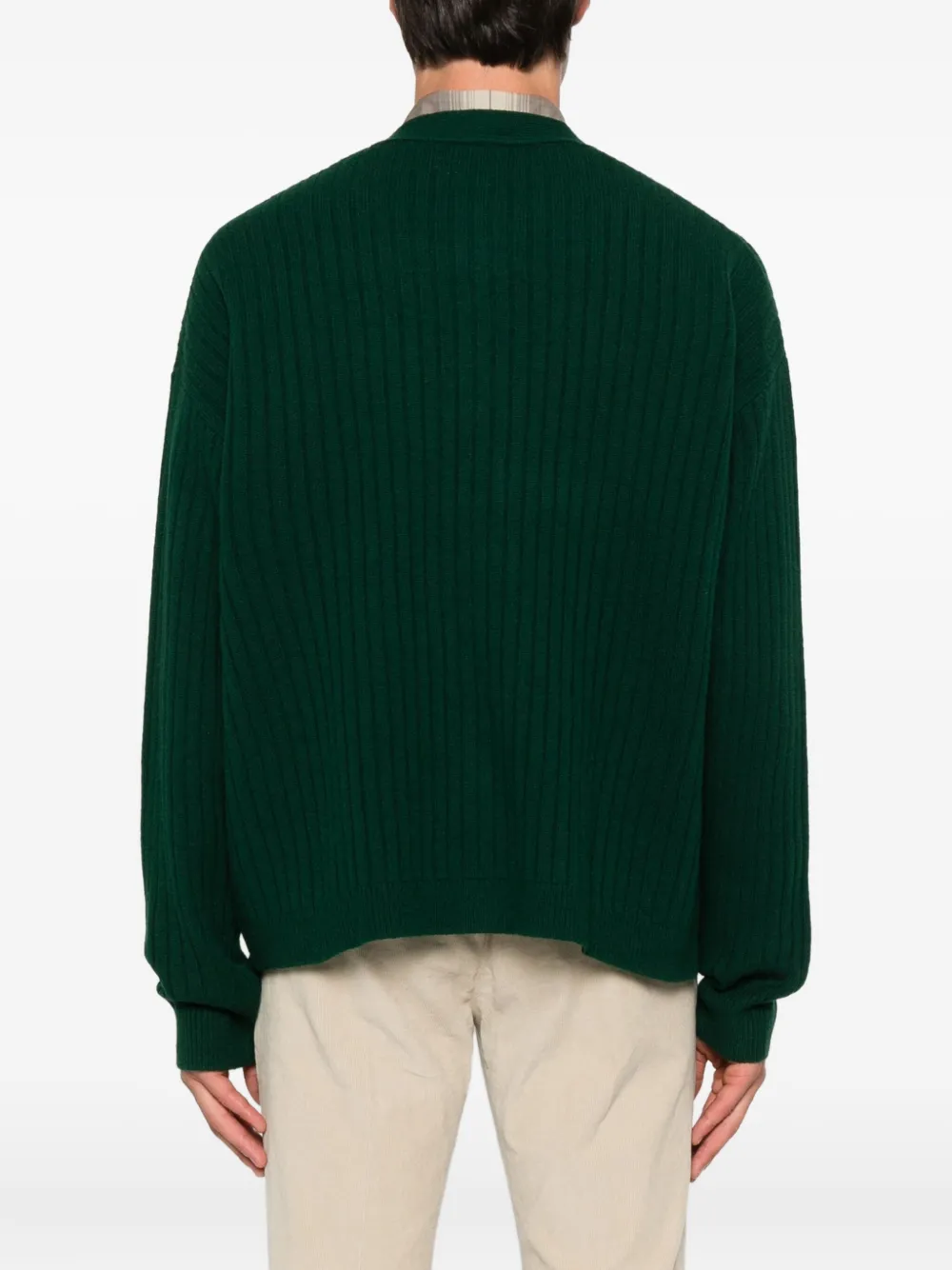 Polo Ralph Lauren ribbed embroidered cardigan Groen