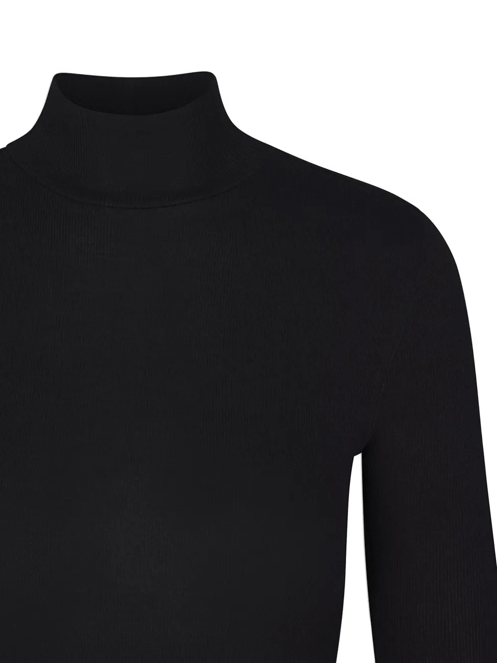 Frame Ribbed Modal-blend Jersey Turtleneck Top In Black