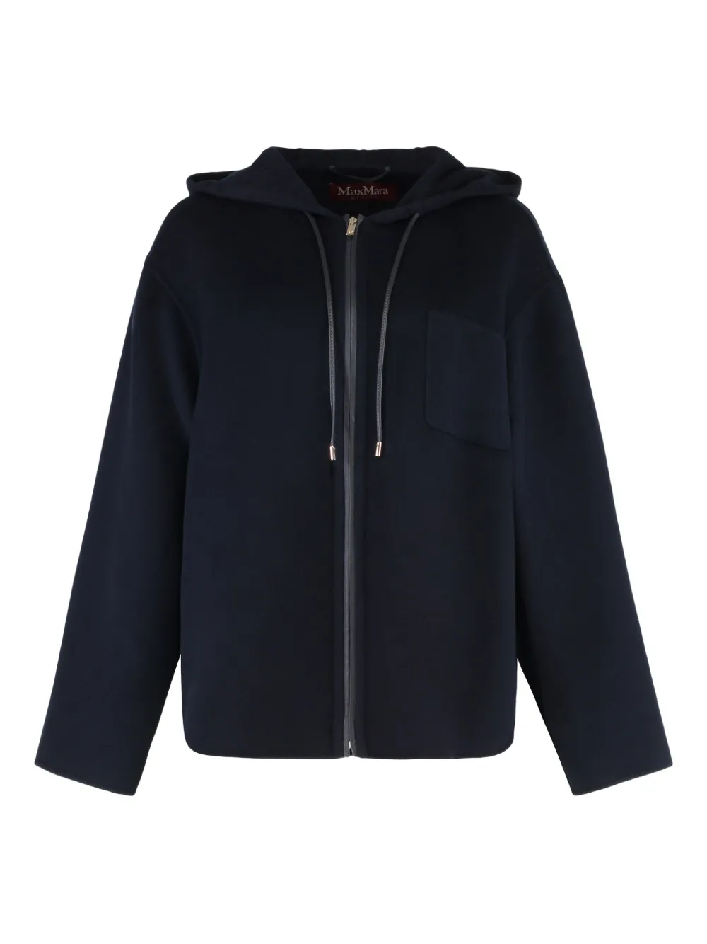 Max Mara Mina hooded zip-up hoodie Zwart