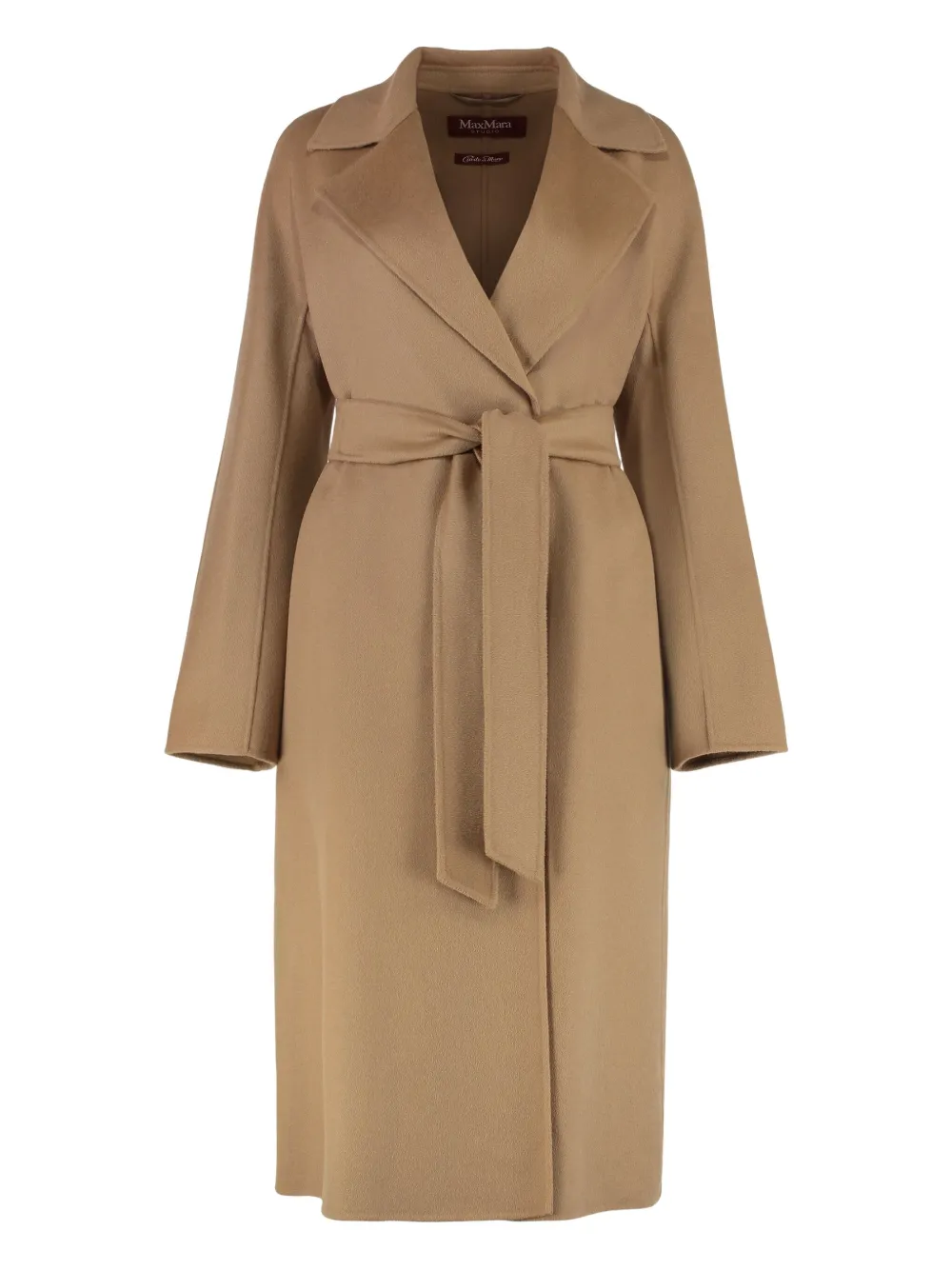 Max Mara lapel-collar belted coat Bruin