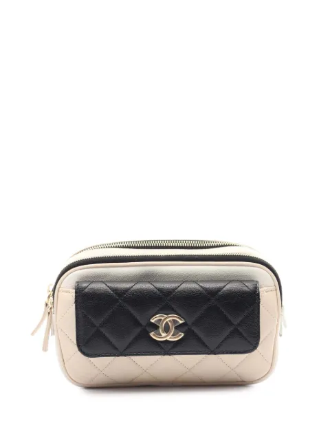 CHANEL Pre-Owned 2019 トリコロール マトラッセ ゴートスキン インアンドアウト ベルトバッグ