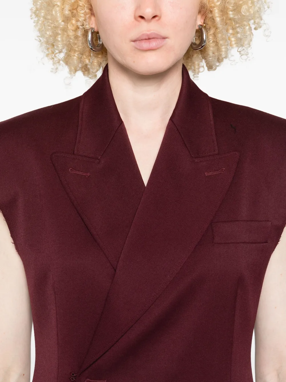 Erika Cavallini Mouwloos asymmetrisch jack Rood