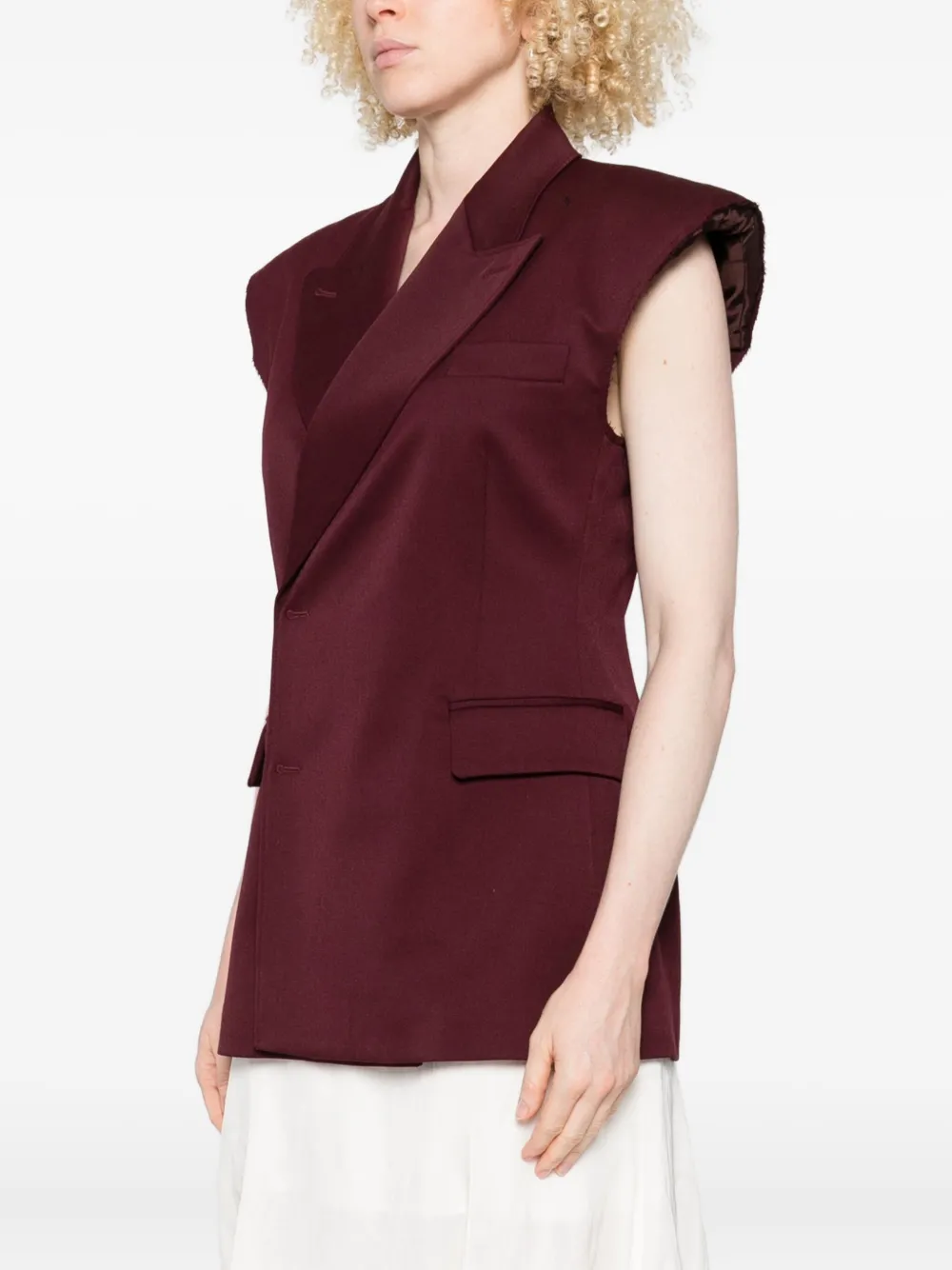 Erika Cavallini Mouwloos asymmetrisch jack Rood