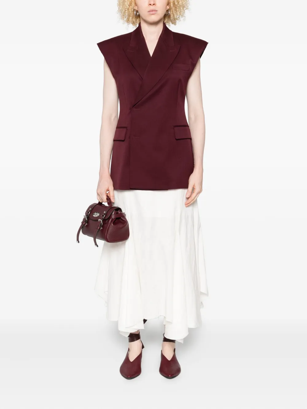 Erika Cavallini Mouwloos asymmetrisch jack Rood