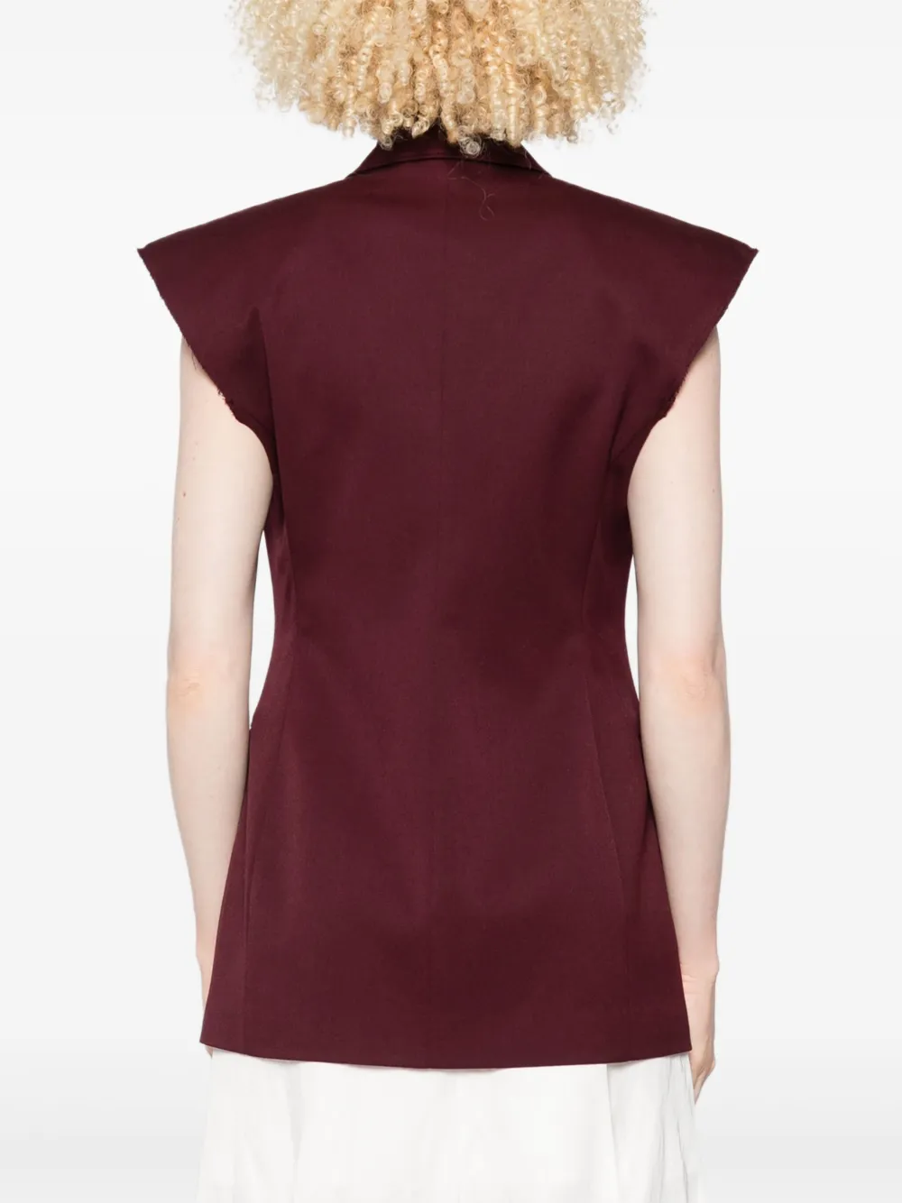 Erika Cavallini Mouwloos asymmetrisch jack Rood