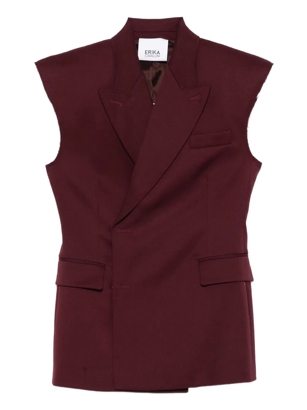 sleeveless off-centre jacket