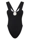 La Reveche Sahar rose-embellished swimsuit - Black