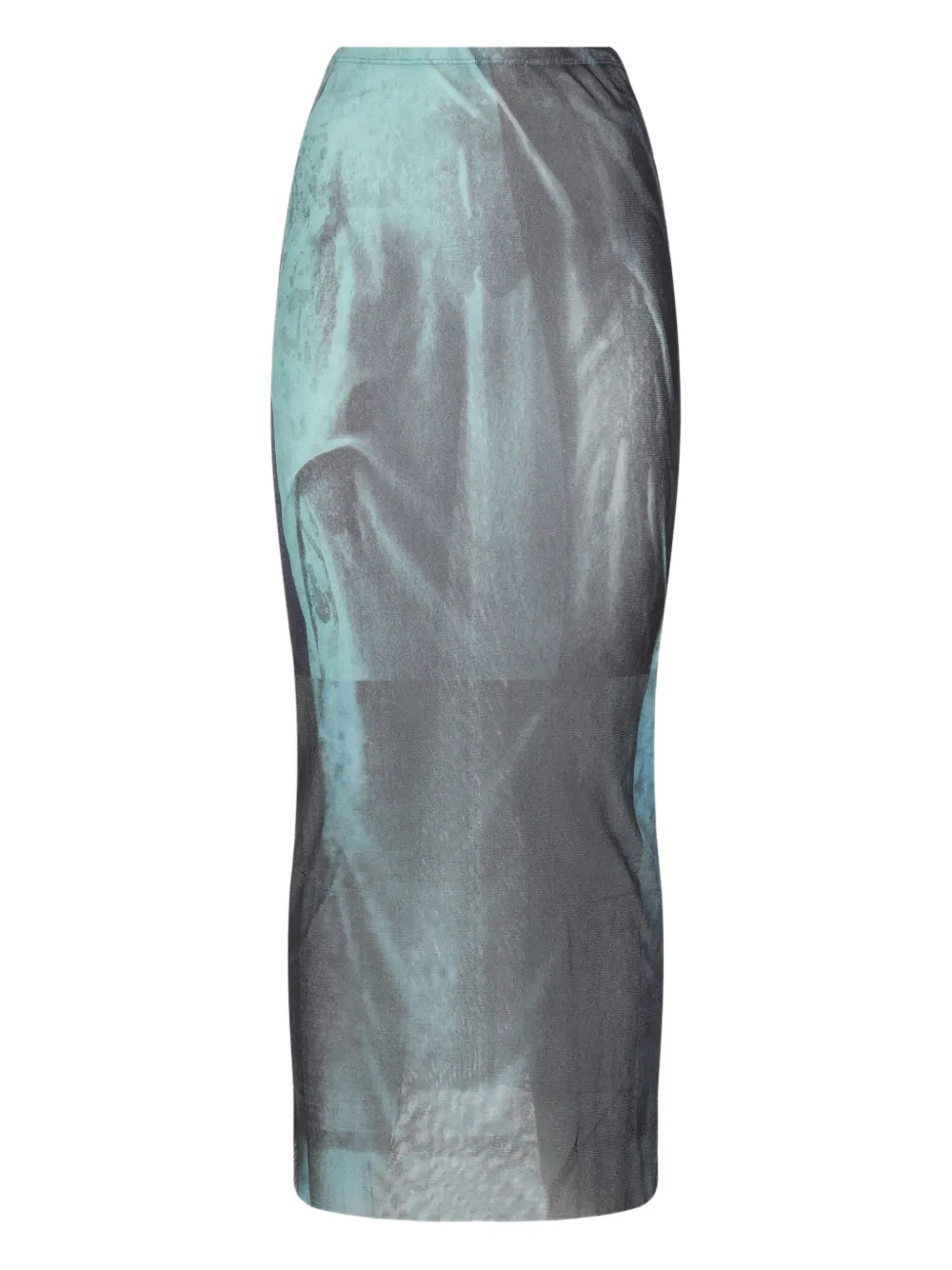 Water print long skirt