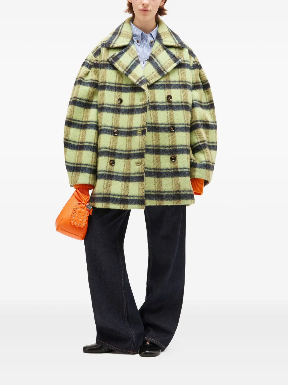 GANNI double-breasted plaid coat | Double Breasted & Peacoats | Image 2