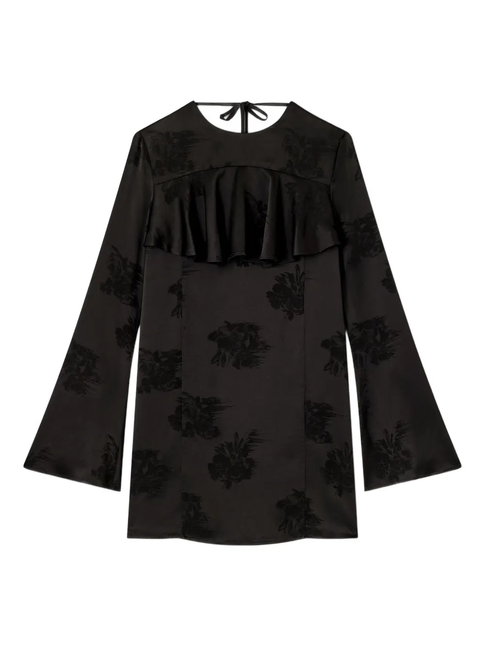 GANNI floral-print ruffled mini dress | Black | Image 1