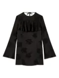 GANNI floral-print ruffled mini dress - Black