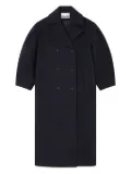 GANNI balloon-sleeves double-breasted coat - Blue