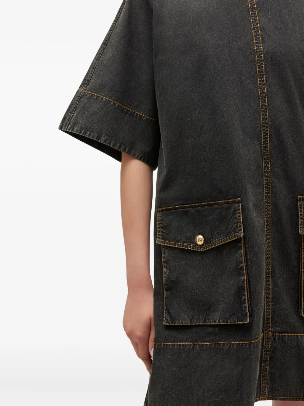 GANNI Jurk met zak Zwart