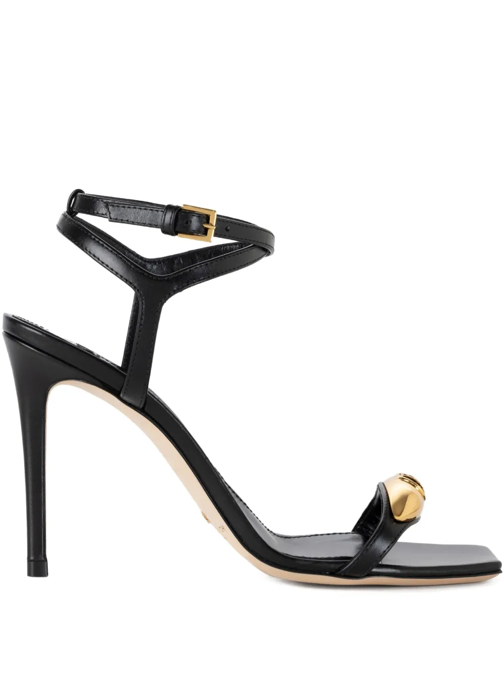 Elisabetta Franchi 100mm plaque-embellished ankle-strap sandals Black