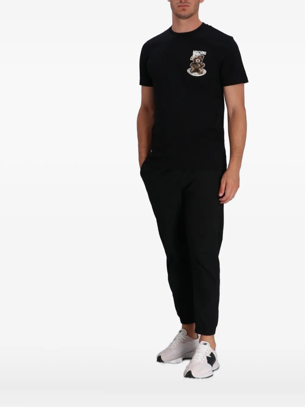 Moschino logo-print cotton T-shirt Zwart