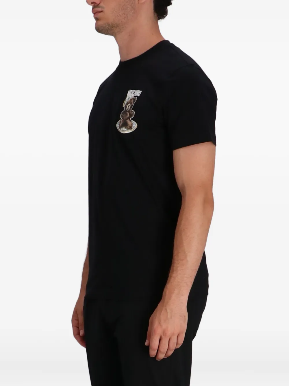 Moschino logo-print cotton T-shirt Zwart
