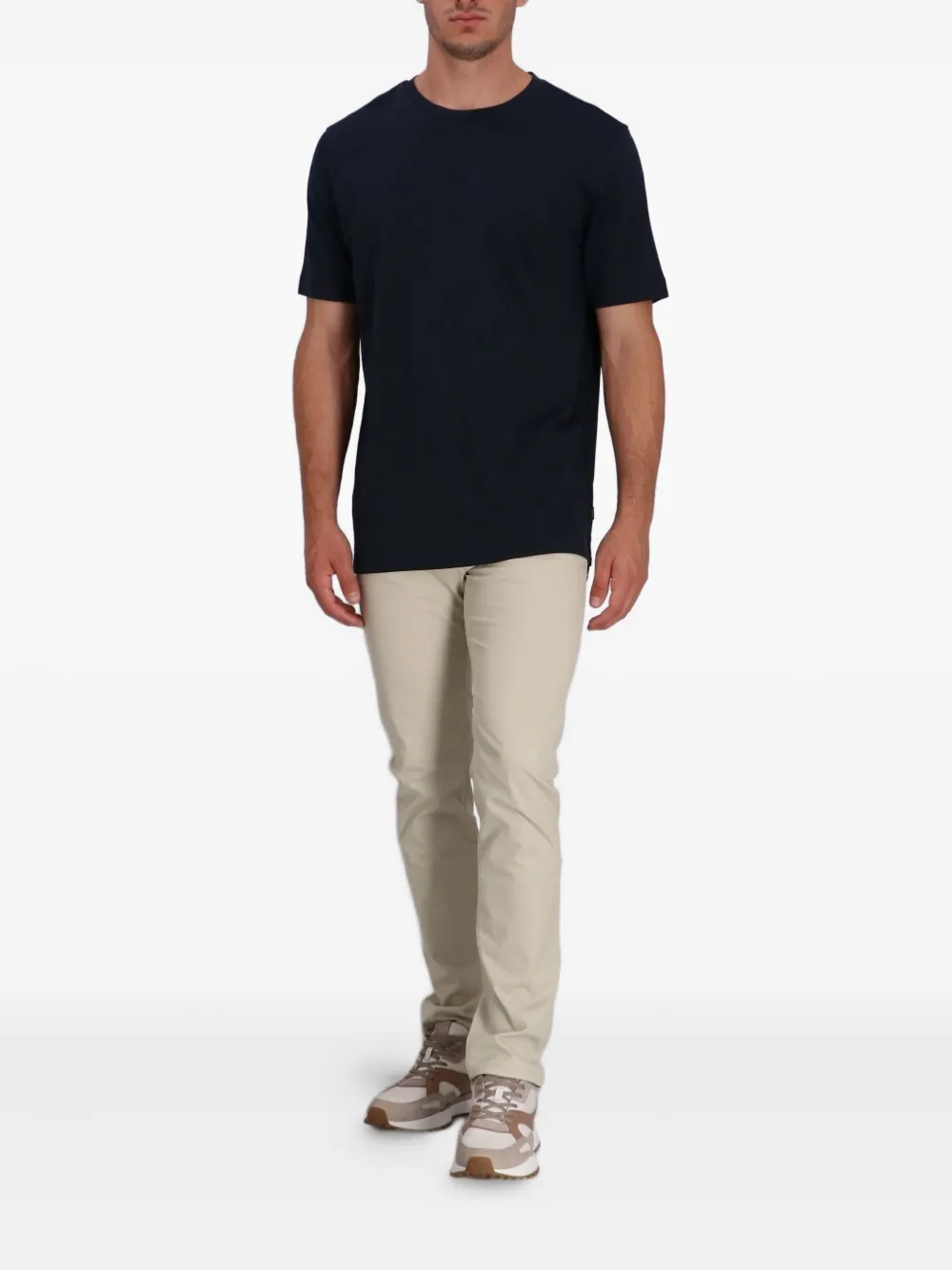 BOSS T-shirt met logodetail - Zwart